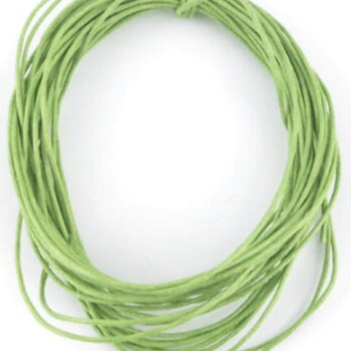 5m cordon fil coton ciré  1mm vert clair