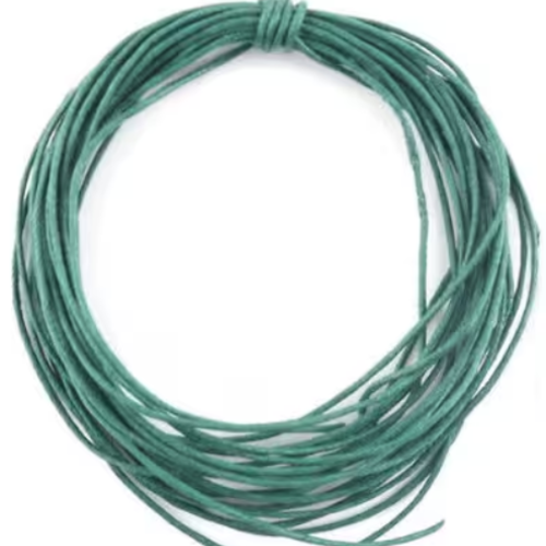 5m cordon fil coton ciré  1mm vert clair