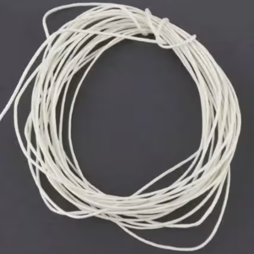 5m cordon fil coton ciré blanc1mm