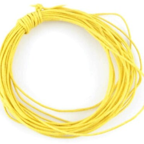 5m cordon fil coton ciré jaune1mm