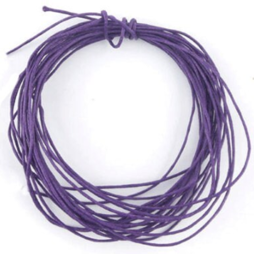 5m cordon fil coton ciré  1mm violet