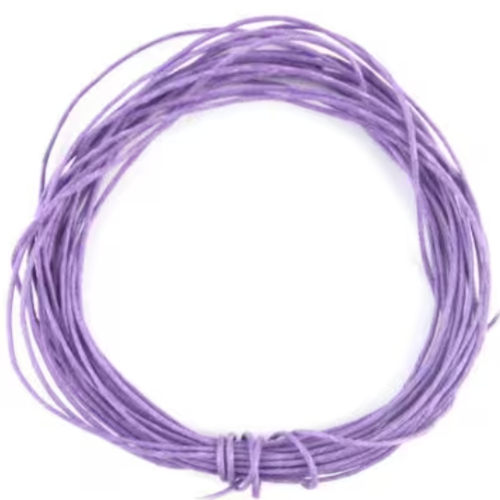 5m cordon fil coton ciré  1mm violet clair