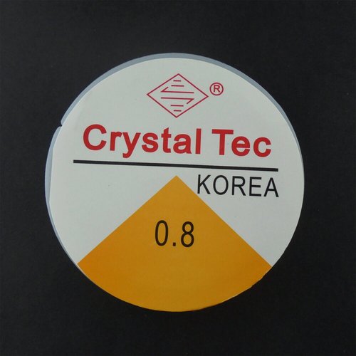 16 rouleaux de cordon fil élastique nylon crystal  noir 0.8 mm
