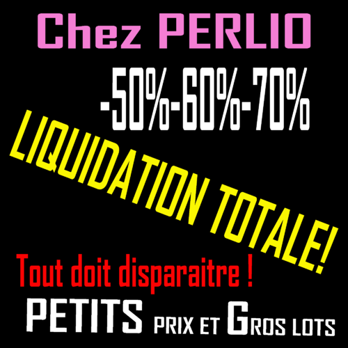 Liquidation de stock, -50 -60 -70 %