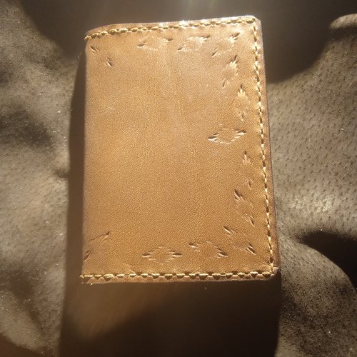 Porte cartes en cuir brun