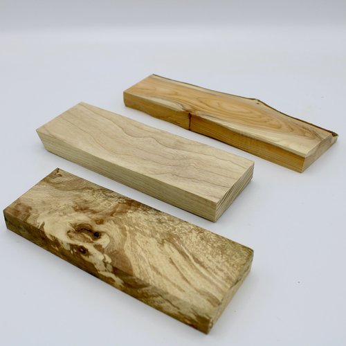 Manches de couteaux, lot de 3 blocs de bois d'excpetions pour création artisanal
