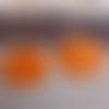 Créoles sequins émaillés oranges
