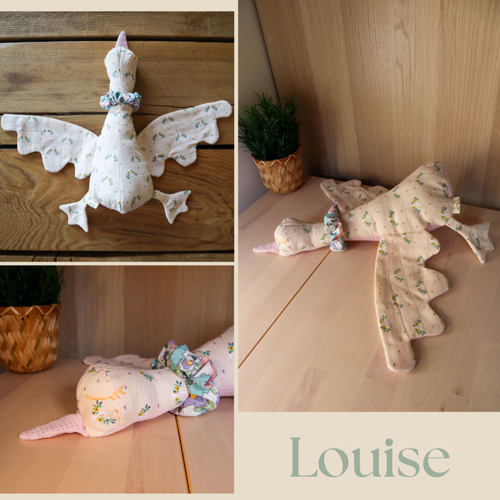 Doudou oie fait main - peluche cousue à la main - pièce unique, cadeau pour bébé et enfant