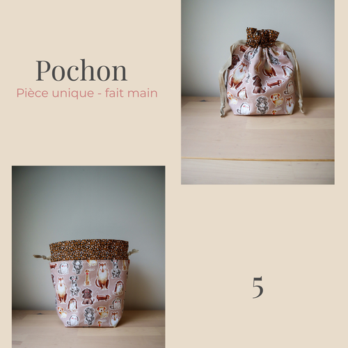 Pochon fait main en tissu matelassé ou velours côtelé - pochette cadeau artisanal - trousse à maquillage