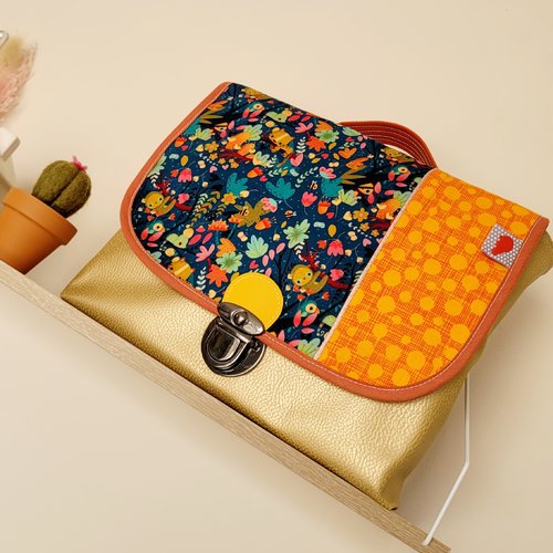 Cartable maternelle or minis motifs elen lescoat