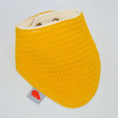 Bavoir foulard coton nid d'abeille "moutarde"