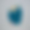 Bavoir foulard coton nid d'abeille "bleu pétrole"