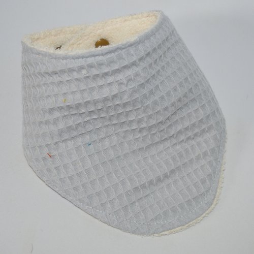 Bavoir foulard coton nid d'abeille "gris"
