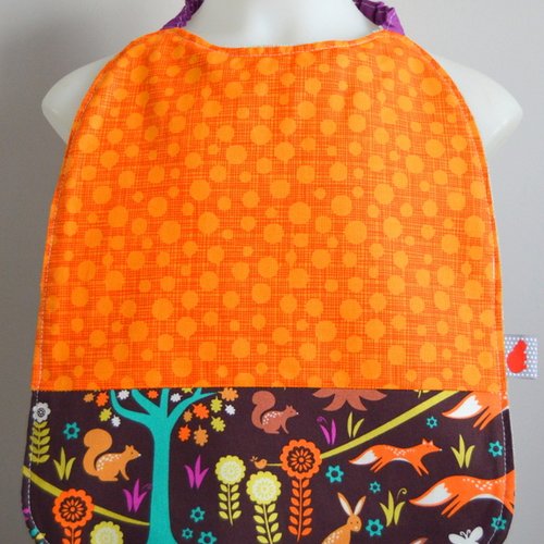 Serviette de cantine orange foret