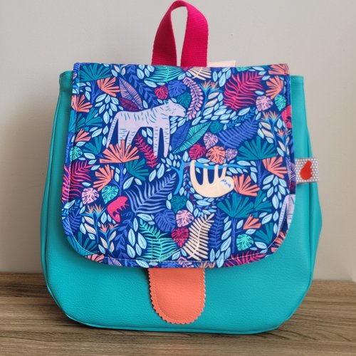 Mon 1er sac à dos maternelle animaux turquoise