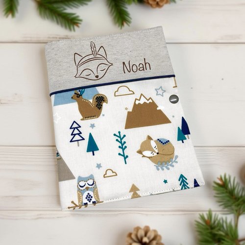 Protège carnet de santé, renard, nature et montagne