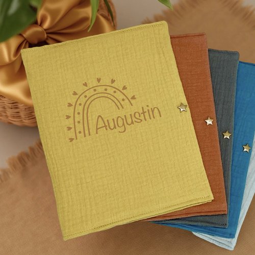Protège carnet de santé couleur moutarde
