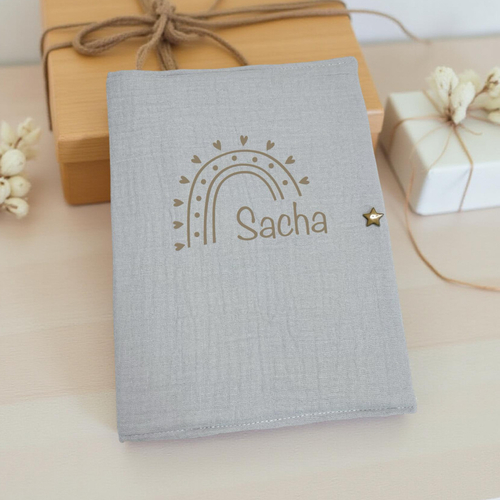 Protège carnet de santé couleur gris clair