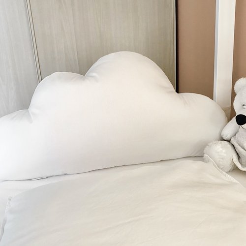 Coussin nuage blanc pour tête de lit, largeur en 60, 70 80 ou 90 cm