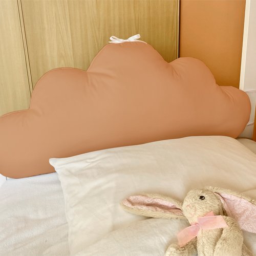 Tête de lit coussin nuage terracotta, pour lit bébé ou lit cabane enfant, largeur 60, 70, 80 ou 90 cm