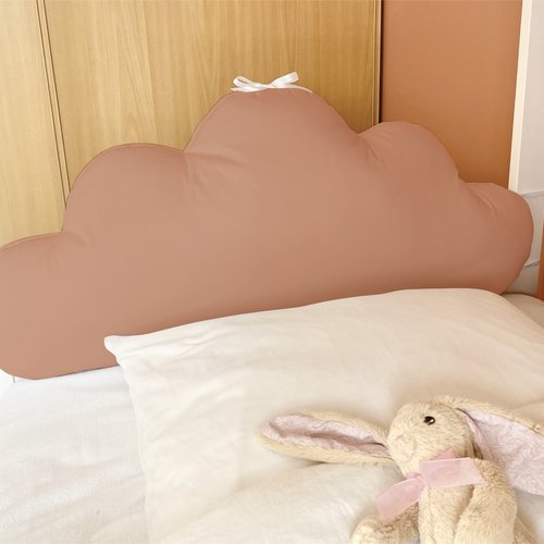 Tête de lit coussin nuage terracota, pour lit bébé ou lit cabane enfant, largeur 60, 70, 80 ou 90 cm