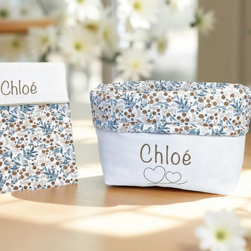 Panière de rangement pour chambre de bébé, protège carnet en option