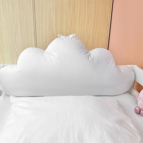 Coussin nuage bleu turquoise 70cm large pour tête de lit bébé ou lit cabane enfant