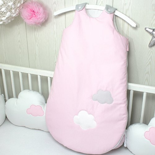 Gigoteuse rose tendre et grise, petit nuage