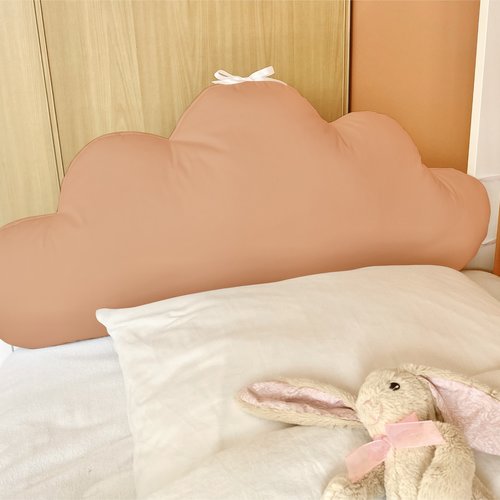 Tête de lit coussin nuage terracotta clair, pour lit bébé ou lit cabane enfant, largeur 60, 70, 80 ou 90 cm