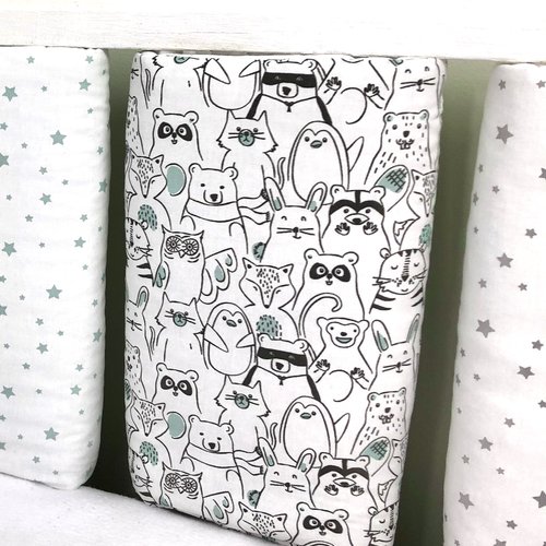 Lot de 6 contours de barreaux pour tour de lit bébé, thème nature et animaux