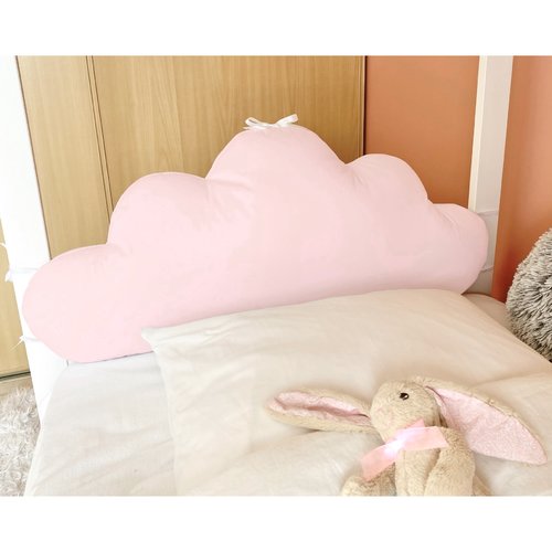 Tête de lit coussin nuage rose pâle, pour tour de lit cabane enfant ou bébé, largeur 60, 70, 80 ou 90 cm