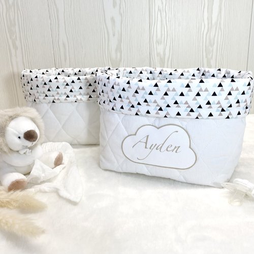 Panière de rangement pour chambre de bébé, avec prénom