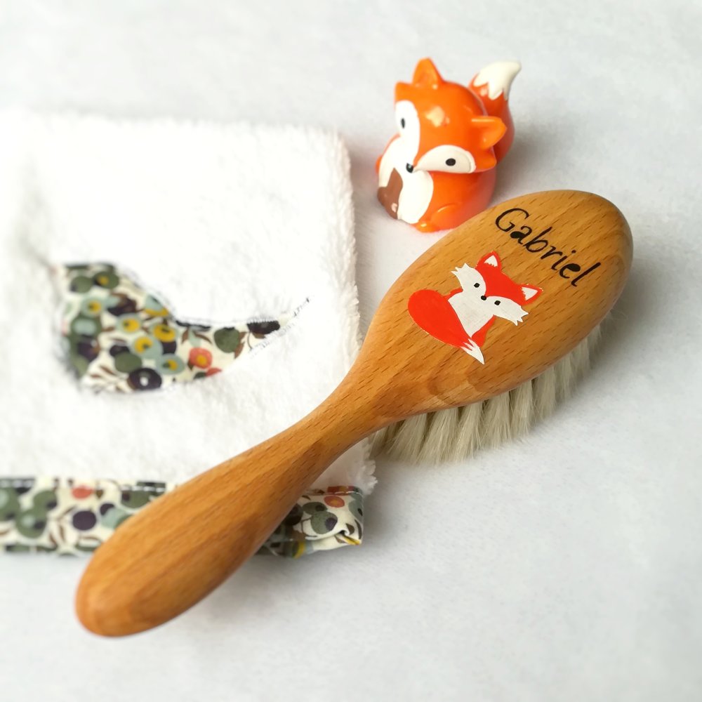 Brosse En Bois Peinte A La Main Personnalisable Renard Un Grand Marche