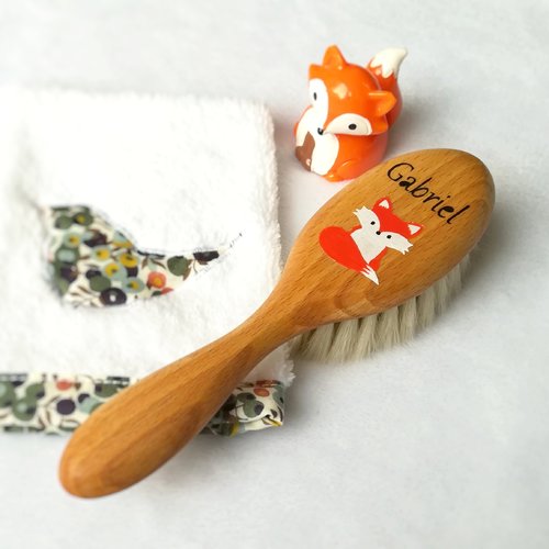 Brosse En Bois Peinte A La Main Personnalisable Chaton Gris Un Grand Marche