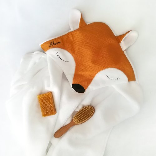 Petit Renard Cape De Bain Personnalisable Le Bain Bebe Puericulture Libertywings Vn