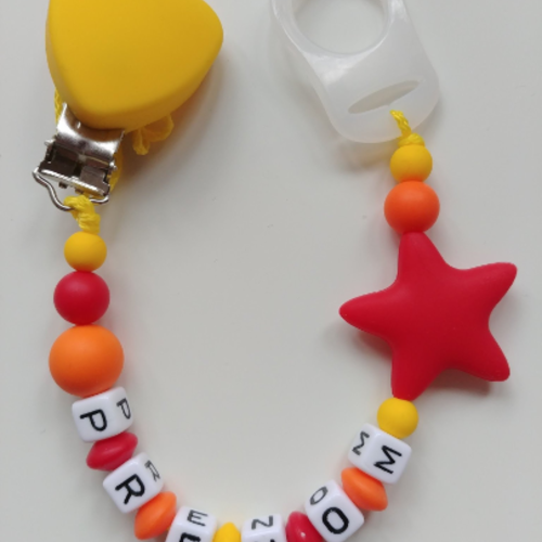 Adaptateur en silicone rond pour tétine et création attache tétine Orange