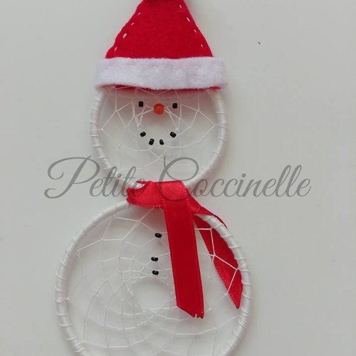 Mini Attrape Reve Bonhomme De Neige Decoration Pour Sapin De Noel Blanc Et Rouge Un Grand Marche