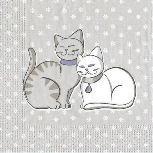 1 serviette en papier petits chats - ref 02