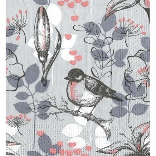 1 serviette en papier oiseaux - ref 10