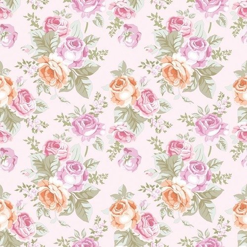1 serviette en papier fleurs - roses - ref 49