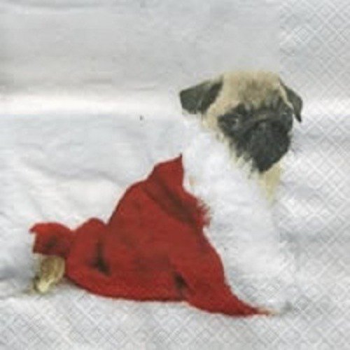 1 serviette en papier noel - chien - ref 127