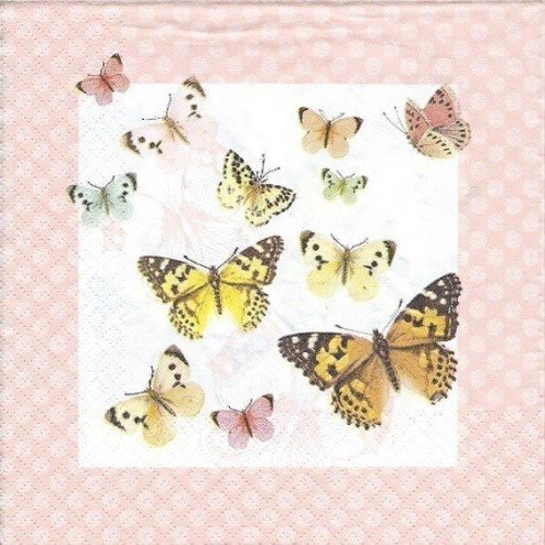 1 serviette en papier papillons - ref 149