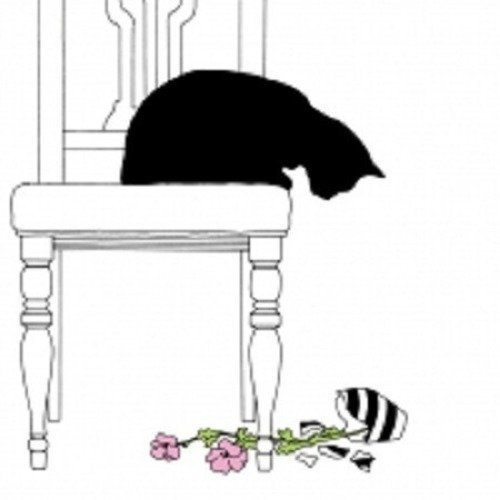 1 serviette en papier chat noir - chaise - ref 166