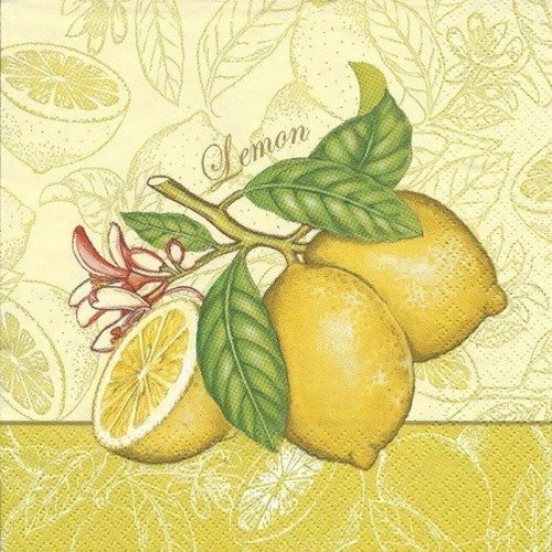 1 serviette en papier fruits - citron - agrumes - ref 210