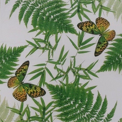 1 serviette en papier papillons - fougère - ref 236