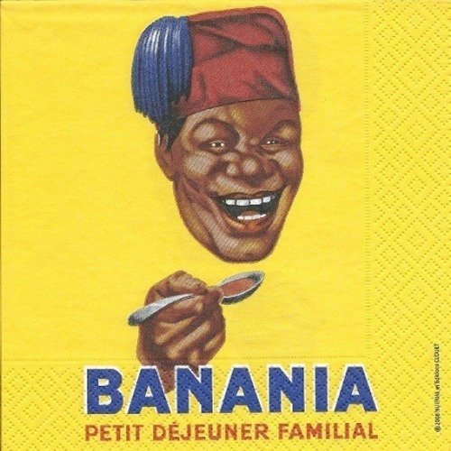 1 serviette en papier publicité - rétro - banania - cuisine - vintage - ref 297