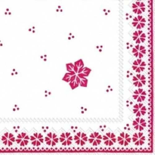 1 serviette en papier fleurs - frise - ref 329