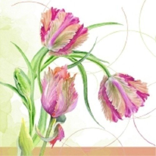 1 serviette en papier fleurs tulipes - ref 379