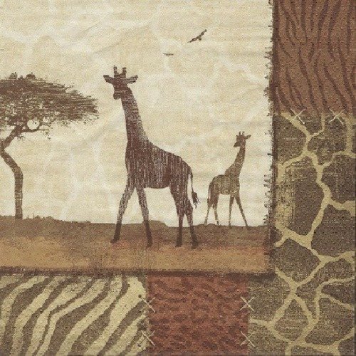 1 serviette en papier girafes - ref 386