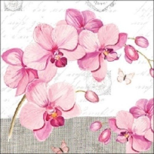 1 serviette en papier orchidées - ref 487